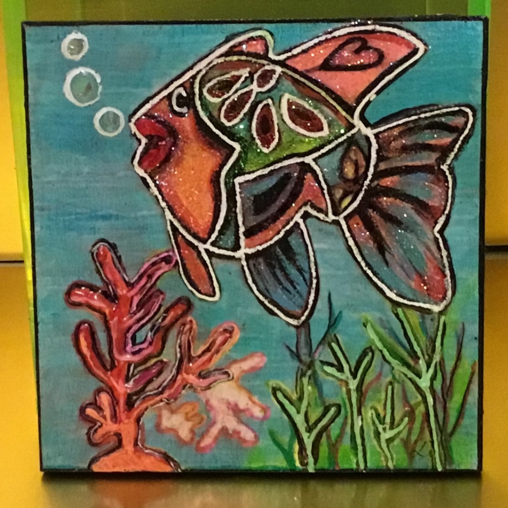 New Hand painted large Fish Magnet - Picture 1 of 2